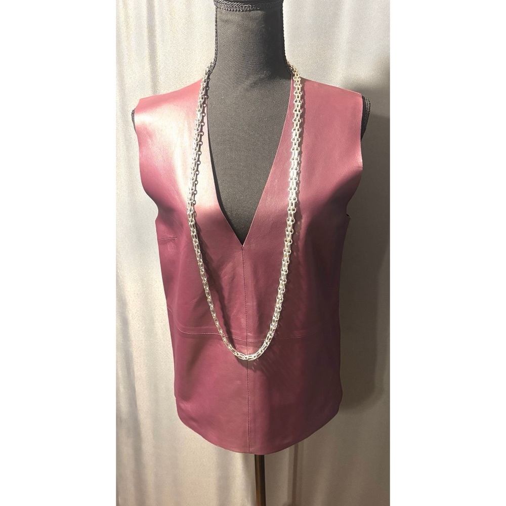 Genuine Lambskin Leather Kate Spade Saturday Lightweight Vest Women’s Small